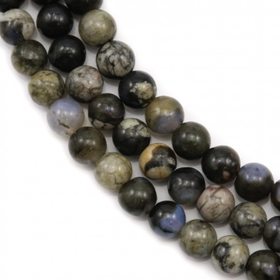 Rouleaux de perles d'opale grise naturelle, ronde, taille 4mm, trou 0.7mm, 15~16"/rangée
