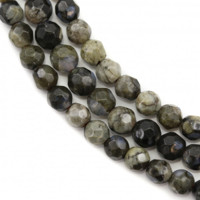 Natürliche graue Opalperlen Stränge, facettiert rund, Größe 4 mm, Loch 0,7 mm, 15 ~ 16 "/ Strang