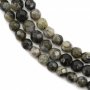 Cordons de perles d'opale grise naturelle, facettes rondes, taille 4mm, trou 0.7mm, 15~16"/cordeau