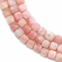Natürliche rosa Opalperlen Strang facettiert quadratische Größe 5 mm Loch 0,8 mm ca. 77 Perlen / Strang