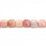 Natural pink opal beads strand faceted square size 5mm  hole 0.8mm about 77 beads/strand