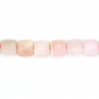 Opale rosa sfaccettato quadrato 6mm foro1mm 39-40cm/filo