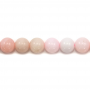 Perles d'Opale rose ronde sur fil  Taille 6mm trou 1mm  15~16"/fil