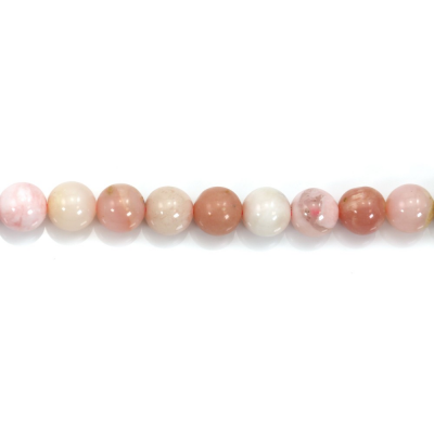 Perles d'Opale rose ronde sur fil  Taille 8mm trou 1mm  15~16"/fil