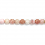 Perles d'Opale rose ronde sur fil  Taille 8mm trou 1mm  15~16"/fil