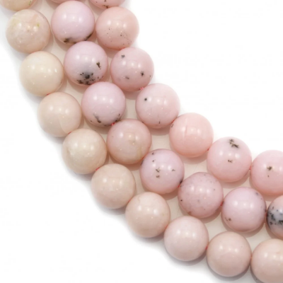 Perline opale rosa naturale filo diametro rotondo10mm foro 1mm lunghezza 39 ~ 40 cm / filo
