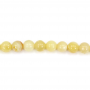 Cordons de perles d'opale jaune naturelle, rondes, taille 8mm, trou 1mm, 15~16"/cordeau