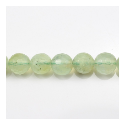 Natural Prehnite Beads Strand Faceted Round Diameter 10mm  Hole 1mm  About 40 Beads/Strand 15~16"