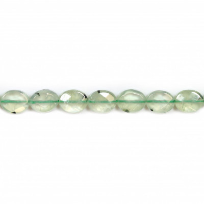 Perline di prehnite naturale Fili ovali sfaccettati Dimensioni 8x10mm Spessore 4mm Foro 1mm Lunghezza 15 ~ 16" / Filo