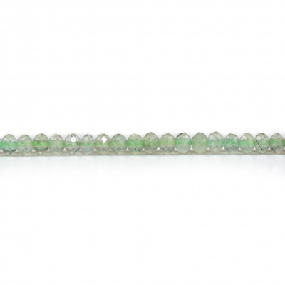 葡萄石串珠 切角算盤珠 尺寸2x3毫米 孔徑0.8毫米 長度39-40厘米/條