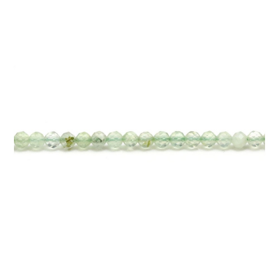 Natürliche Prehnit Perlen Abakus (facettiert), Durchmesser 3mm, Loch 0.8mm, Länge:ca. 140 Stck / Strang