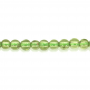 Perle di peridoto naturale filo Diametro rotondo 3 mm foro 0,6 mm circa 126 perline / filo 15 ~ 16"