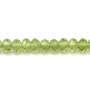 Perles de péridot naturel en forme d'abaque à facettes taille 2.5x4mm trou 0.8 mm15~16"/cordeau