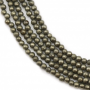 黃銅礦串珠 圓形 直徑2毫米 孔徑0.3毫米 長度39-40厘米/條