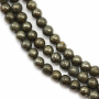 Pyrite Beads Strand Round  Diameter 3mm Hole 0.6mm  About 127 Beads/Strand 15~16"