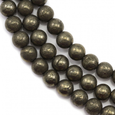 Pyrite Beads Strand Round  Diameter 6mm Hole 1mm About 67 Beads/Strand 15~16"