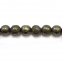Pyrite runde Perlenkette Durchmesser 6mm Durchmesser des Loch 1mm ca. 67 Stck / Strang 15~16"