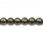 Perline di pirite naturale filo diametro rotondo 10 mm foro 1 mm circa 40 perline / filo 15 ~ 16 "