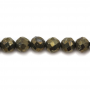 Perline di pirite naturale filo sfaccettato rotondo diametro 4 mm foro 0,8 mm circa 106 perline / filo 15 ~ 16 "