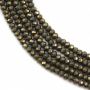 Perline di pirite naturale filo sfaccettato Abacus Dimensioni 1.5x2mm Foro 0.6mm circa 239 perle/filo 15~16"