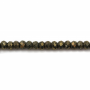 黃銅礦串珠 切角算盤珠 尺寸1.5x2毫米 孔徑0.6毫米 長度39-40厘米/條