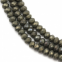 黃銅礦串珠 切角算盤珠 尺寸3x4毫米 孔徑0.7毫米 長度39-40厘米/條