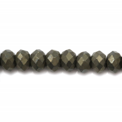 黃銅礦串珠 切角算盤珠 尺寸4x6毫米 孔徑0.8毫米 長度39-40厘米/條