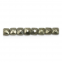 Pyrite facettierte quadratische Perlenkette 6x6mm Durchmesser des Loch 0.8mm ca. 50 Stck / Strang 15~16"