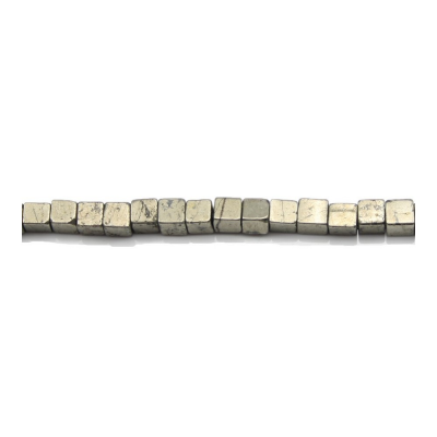 Perline di pirite naturale Dimensione cubo 6x6mm Foro 1mm circa 64 perline/filo 15~16"