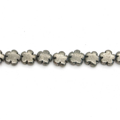 Pyrite Beads Strand Flower Size 16x16mm Hole 1mm  About 26 Beads/Strand 15~16"