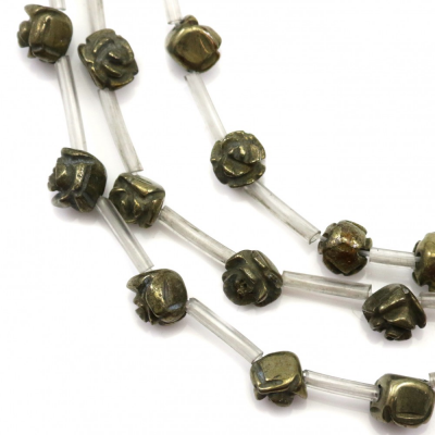 Pyrite Beads Strand Rose Size 8x8mm Hole 1mm  About 25 Beads/Strand 15~16"