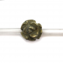 黄銅鉱バラ形ビーズ　サイズ　8mm x8mm　穴長径　約1mm　約25個珠/本　ビーズの長さ 約400mm(ミリ）