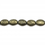 Perles Pyrite ovale sur fil  Taille 8x10mm trou 0.8mm 15~16"/fil