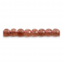 Rouleaux de perles en quartz fraise naturel, rond plat (à facettes), diamètre 6mm, épaisseur 4mm, trou 1mm, longueur 15~16"/rang