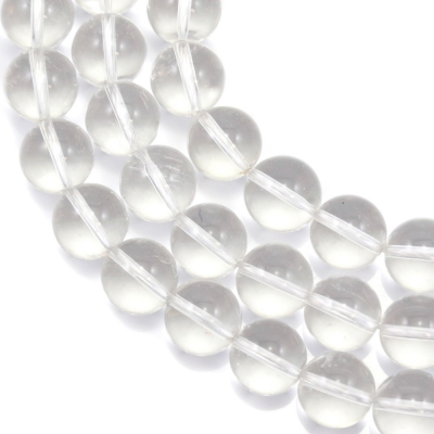 白水晶串珠 圓形 直徑14毫米 孔徑1.5毫米 長度39-40厘米/條