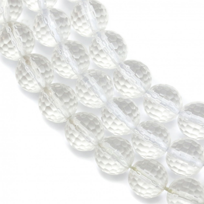 Natural Rock Crystal Beads Strand Faceted Round Diameter 10mm  Hole 1mm  About 38 Beads/Strand 15~16"