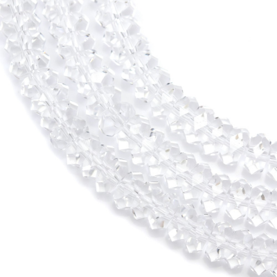 Natural Rock Crystal Faceted Abacus Beads Strand Size 4x8mm Hole 1mm  About 98 Beads/Strand 15~16"