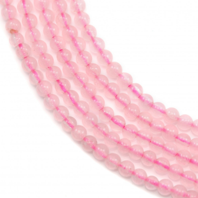 Бусы Агат “Розовый кварц”  Круглые，шар 2мм отв.0.4мм  примерно 178 бусинок/нитка  короткие 15~16‘’