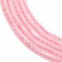 Miçangas redondas de quartzo rosa. Diâmetro: 2mm. Orificio: 0.4mm. 178pçs/fio. 15~16"