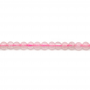 Quartz rose ronde sur fil  Taille 2mm de diamètre trou0.4mm Environ 178perles/fil 15~16"