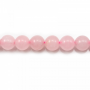 Miçangas de quartzo rosa redondas. Diâmetro: 8mm. Orificio: 1mm. 48pçs/fio. 15~16"