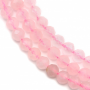 Perline di quarzo rosa naturale Diametro rotondo sfaccettato 4 mm foro 0,8 mm circa 93 perline/filare 15~16"