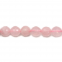 Miçangas de quartzo rosa redondas  lapidadas. Diâmetro: 14mm. Orificio: 1.5mm. 27pçs/fio. 15~16"