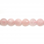 Perline di quarzo rosa naturale Diametro tondo sfaccettato 16 mm foro 1,5 mm circa 25 perline/filare 15~16"