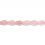 Miçangas de quartzo rosa em forma de gota  lapidadas. Tamanho: 8x12mm. Orificio: 1mm. 33pçs/fio. 15~16"