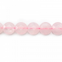 Perline di quarzo rosa naturale Diametro tondo piatto sfaccettato 10 mm foro 1 mm circa 39 perline/filare 15~16"