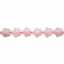Miçangas de quartzo rosa em forma de trevo de 5 folhas. Tamanho: 15x15mm. Orificio: 1.5mm. 27pçs/fio. 15~16"