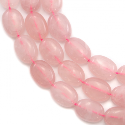 Filo di perle di quarzo rosa naturale, ovale, dimensioni 10x14 mm, foro 1 mm, circa 29 perle/filo 15~16"