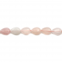 Miçangas de quartzo rosa em forma de gota. Tamanho: 13x18mm. Orificio: 1mm. 23pçs/fio. 15~16"