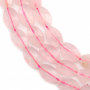Perline di quarzo rosa naturale Parco piatto (sfaccettato) Dimensioni 10x14mm Foro 1.0mm 28pcs/filo 15~16"
